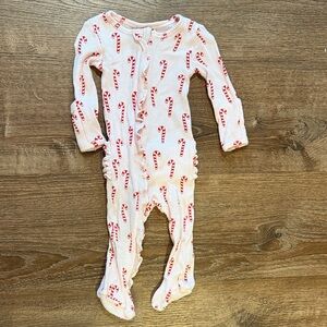 Festive Candy Cane Kids Footie Pajamas